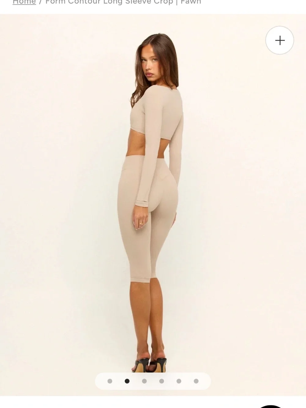 Form Contour Long Sleeve Cropped Top in Taupe